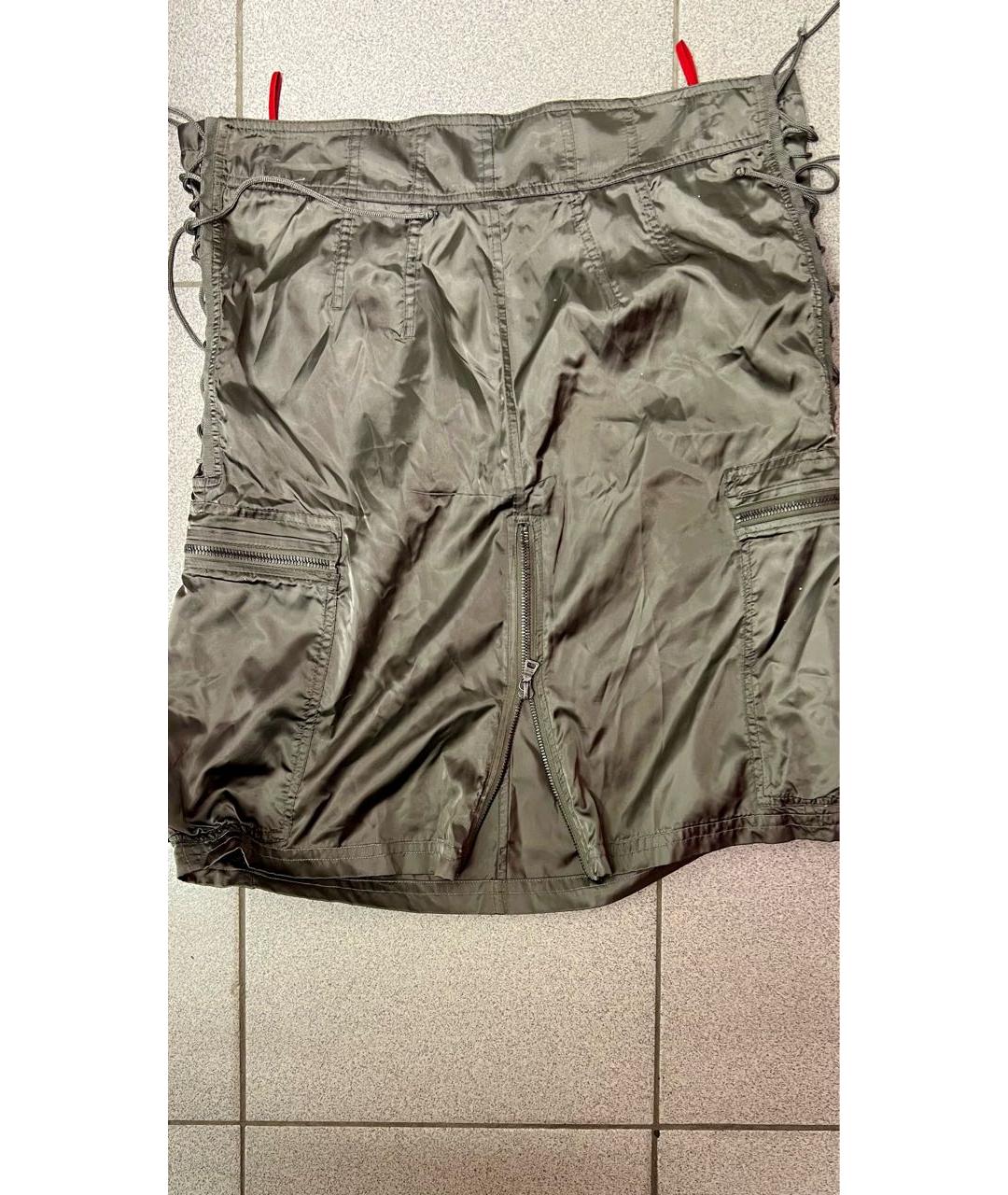 PRADA Хаки вискозная юбка миди, фото 3