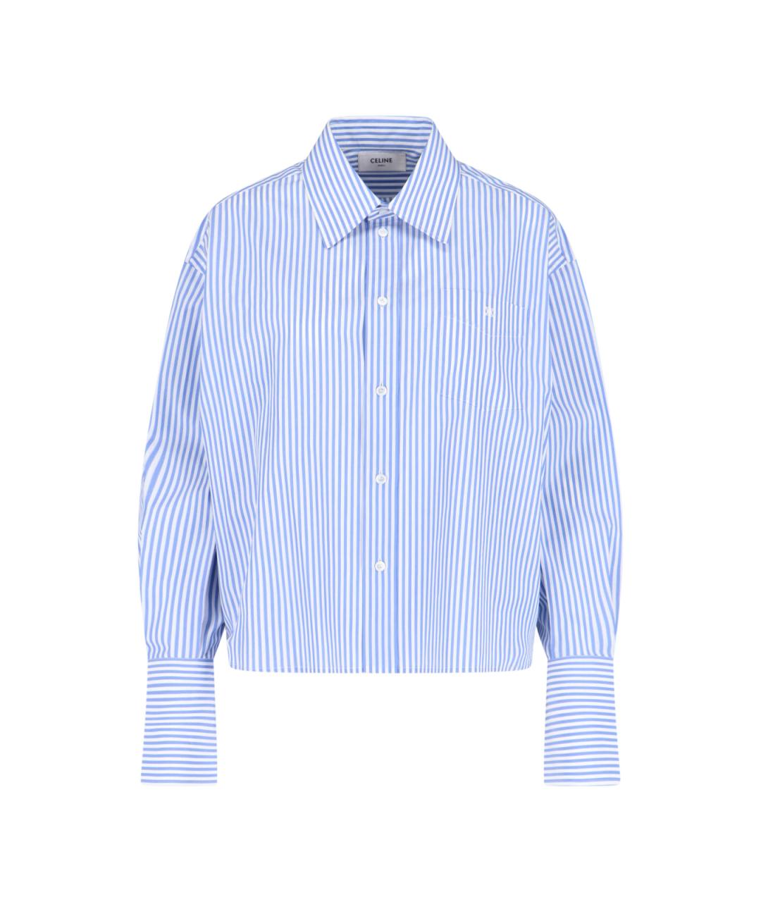 CELINE Голубая хлопковая рубашка, фото 1