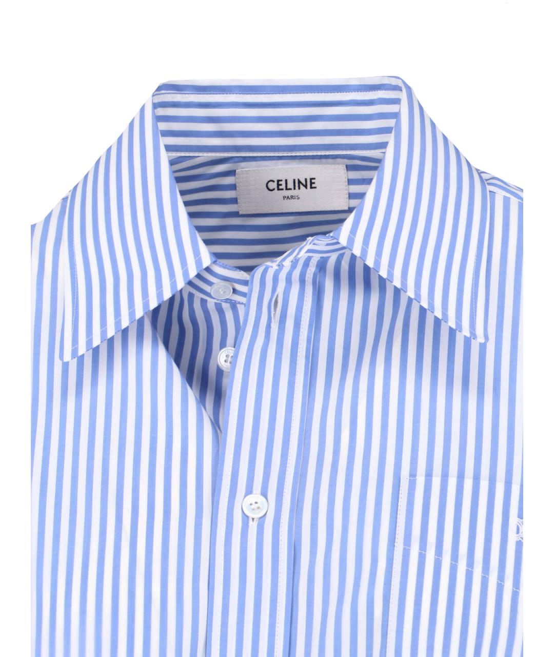 CELINE Голубая хлопковая рубашка, фото 4