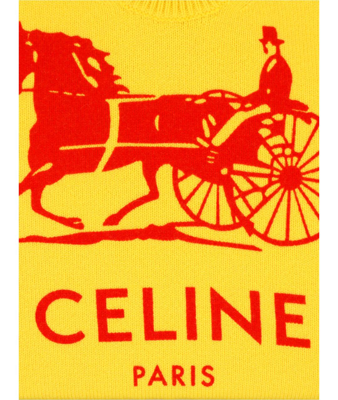 CELINE Желтый кашемировый джемпер / свитер, фото 5