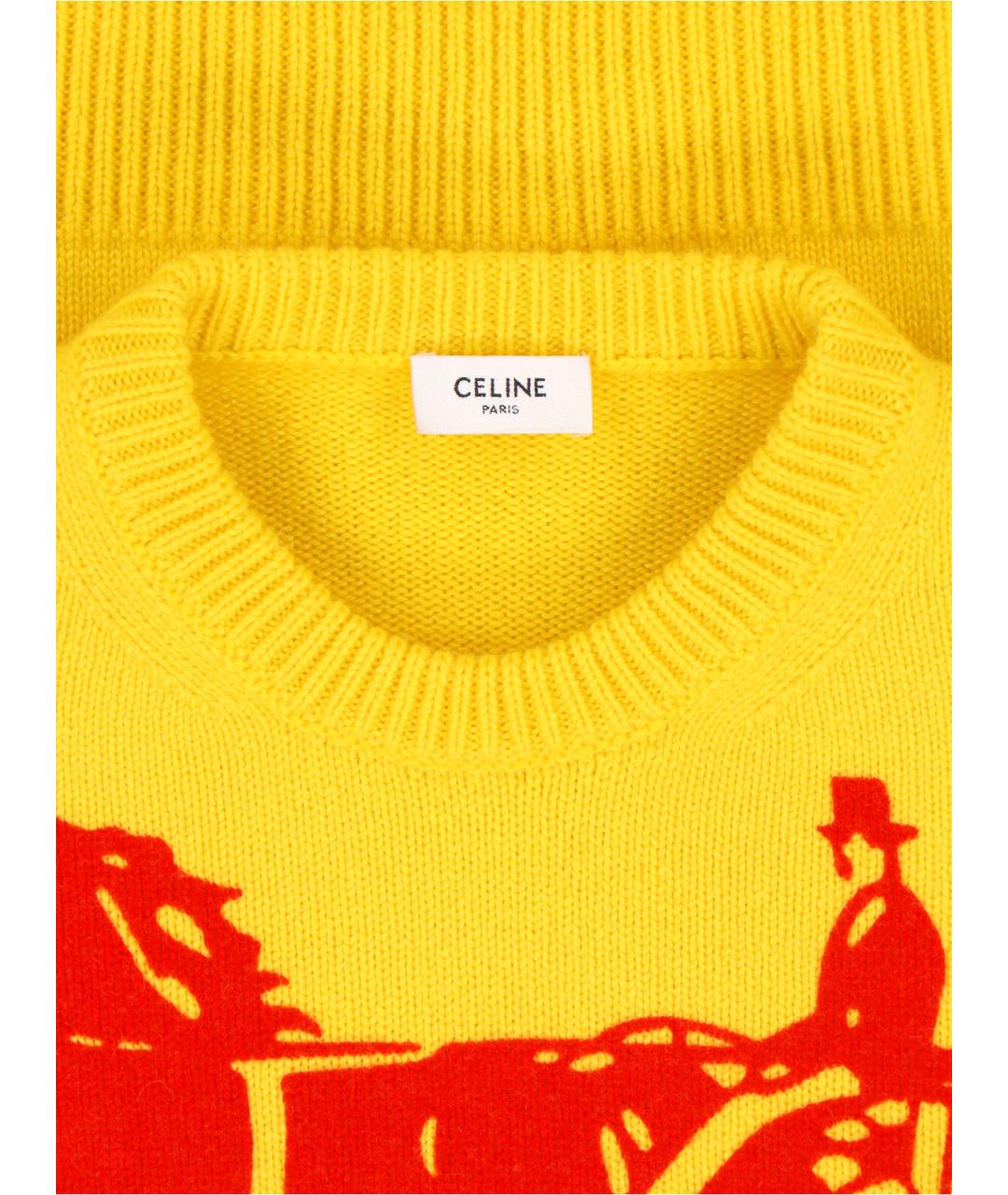 CELINE Желтый кашемировый джемпер / свитер, фото 3