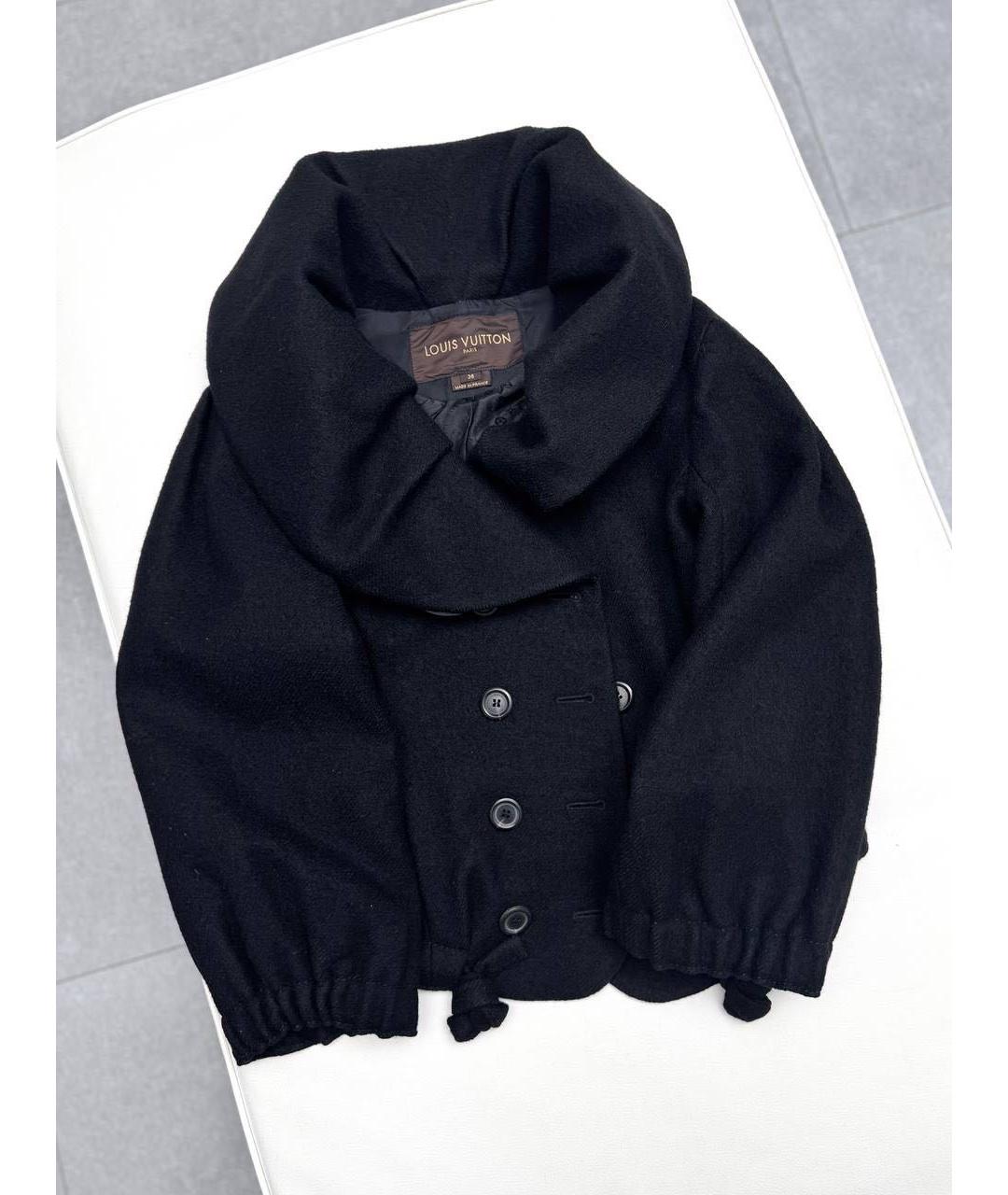 LOUIS VUITTON Черное шерстяное пальто, фото 7