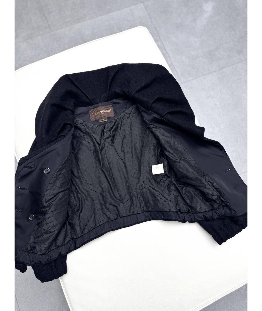 LOUIS VUITTON Черное шерстяное пальто, фото 4