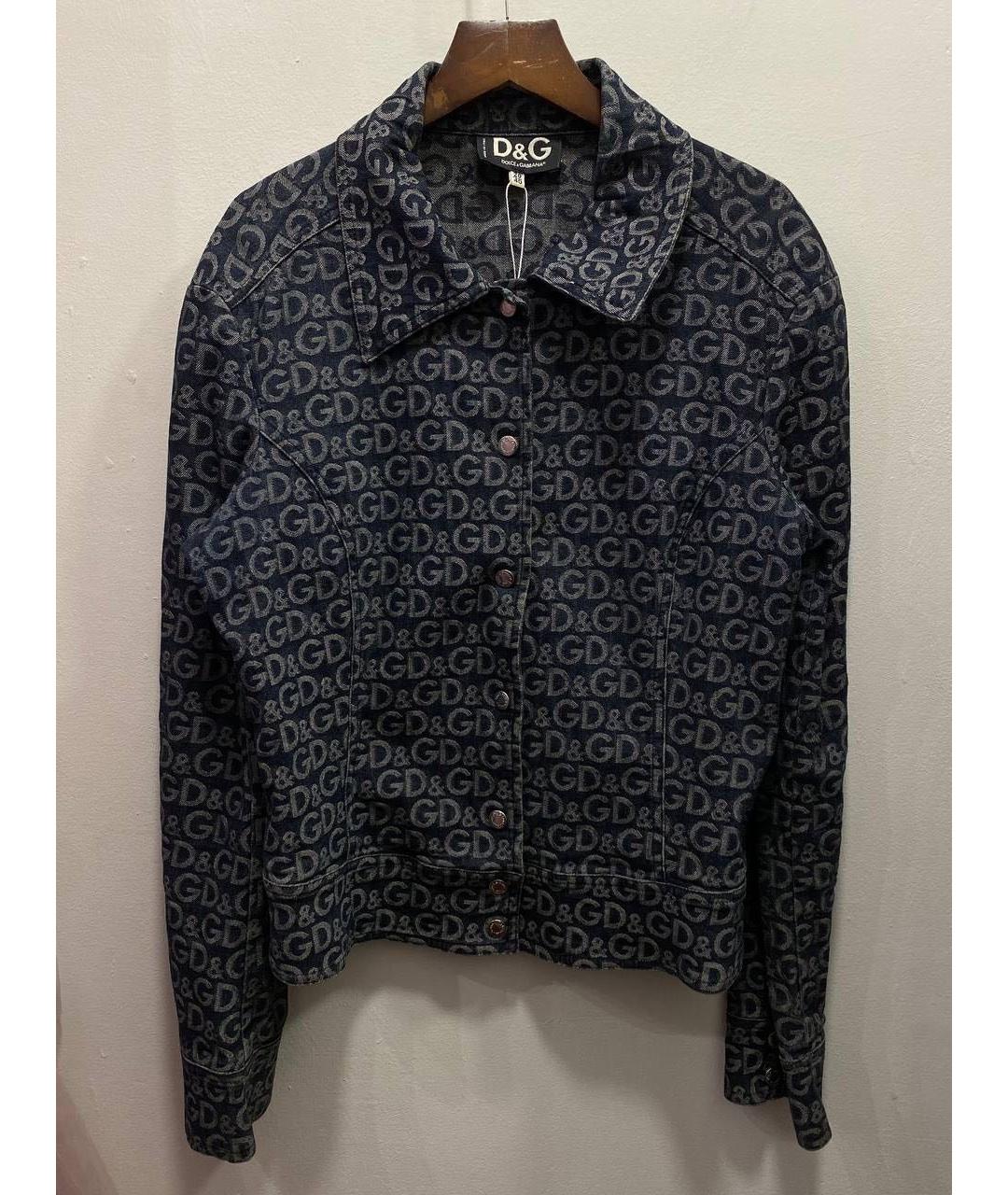 DOLCE&GABBANA Темно-синяя деним куртка, фото 8