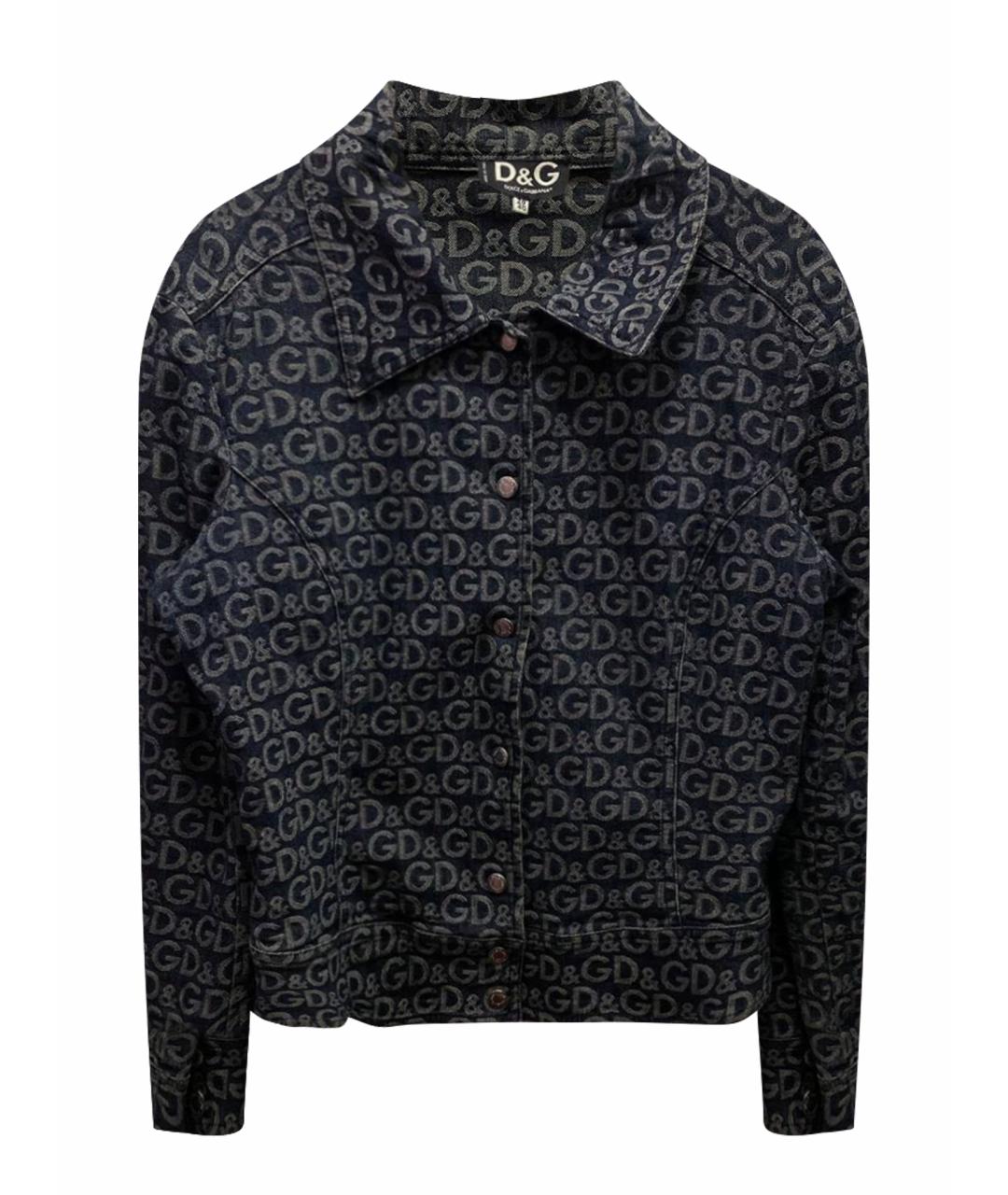 DOLCE&GABBANA Темно-синяя деним куртка, фото 1