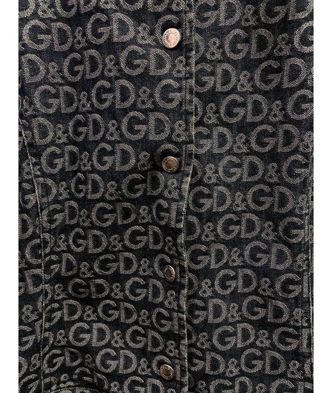DOLCE&GABBANA Темно-синяя деним куртка, фото 4