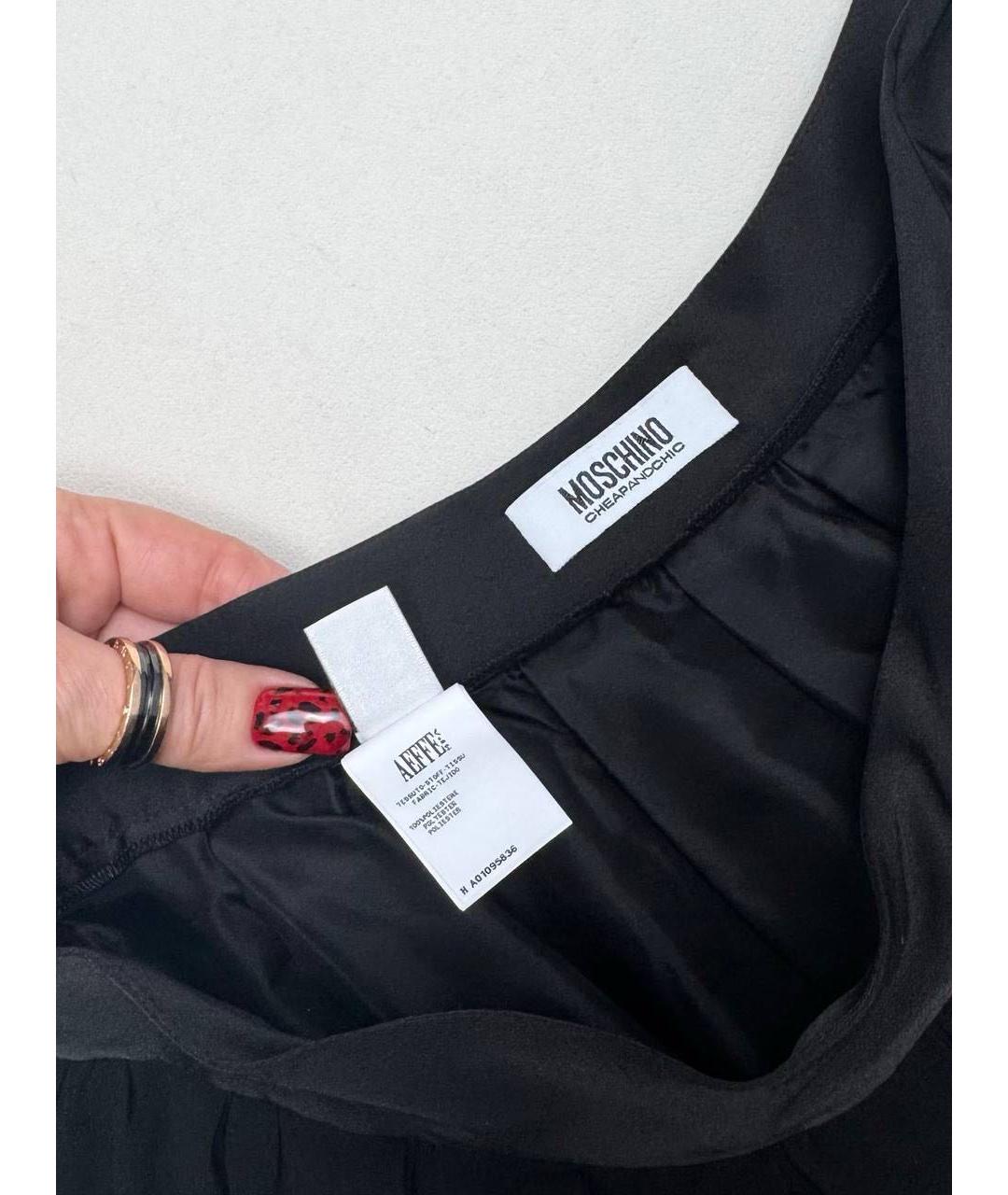 MOSCHINO Черная полиэстеровая юбка мини, фото 3