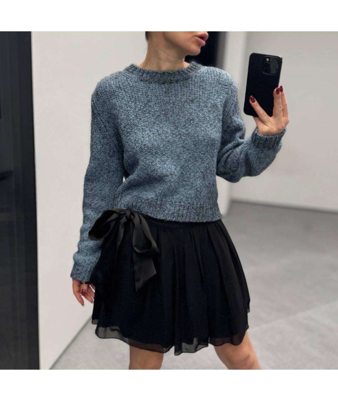 MOSCHINO Черная полиэстеровая юбка мини, фото 5