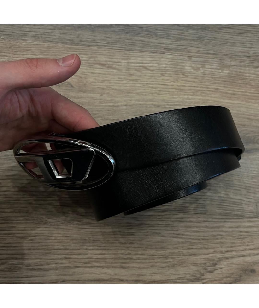 DIESEL Черный кожаный ремень, фото 2