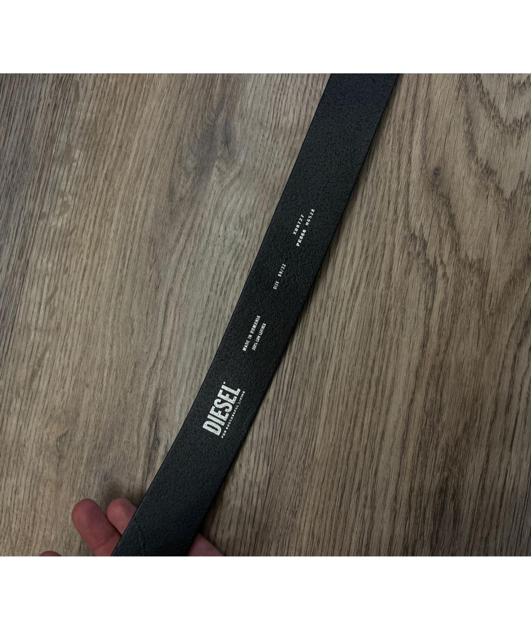 DIESEL Черный кожаный ремень, фото 3
