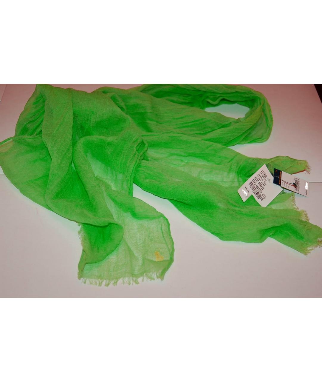 RALPH LAUREN Зеленый хлопковый шарф, фото 4