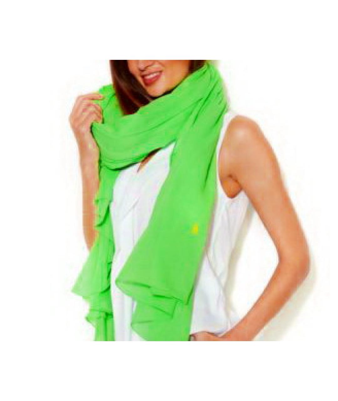 RALPH LAUREN Зеленый хлопковый шарф, фото 2