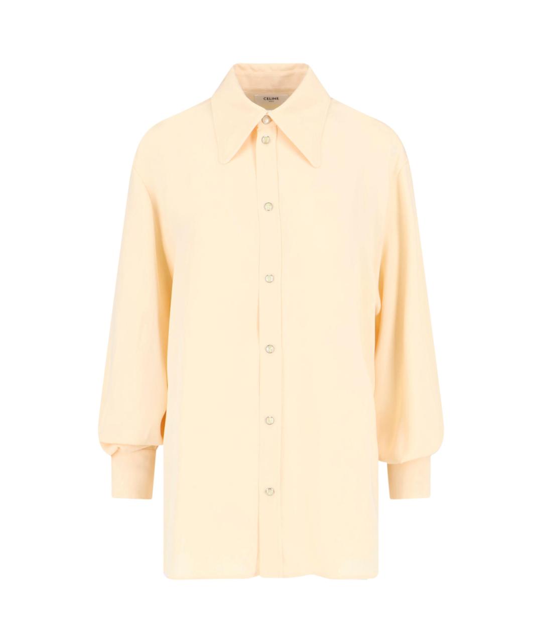 CELINE Бежевая вискозная рубашка, фото 1