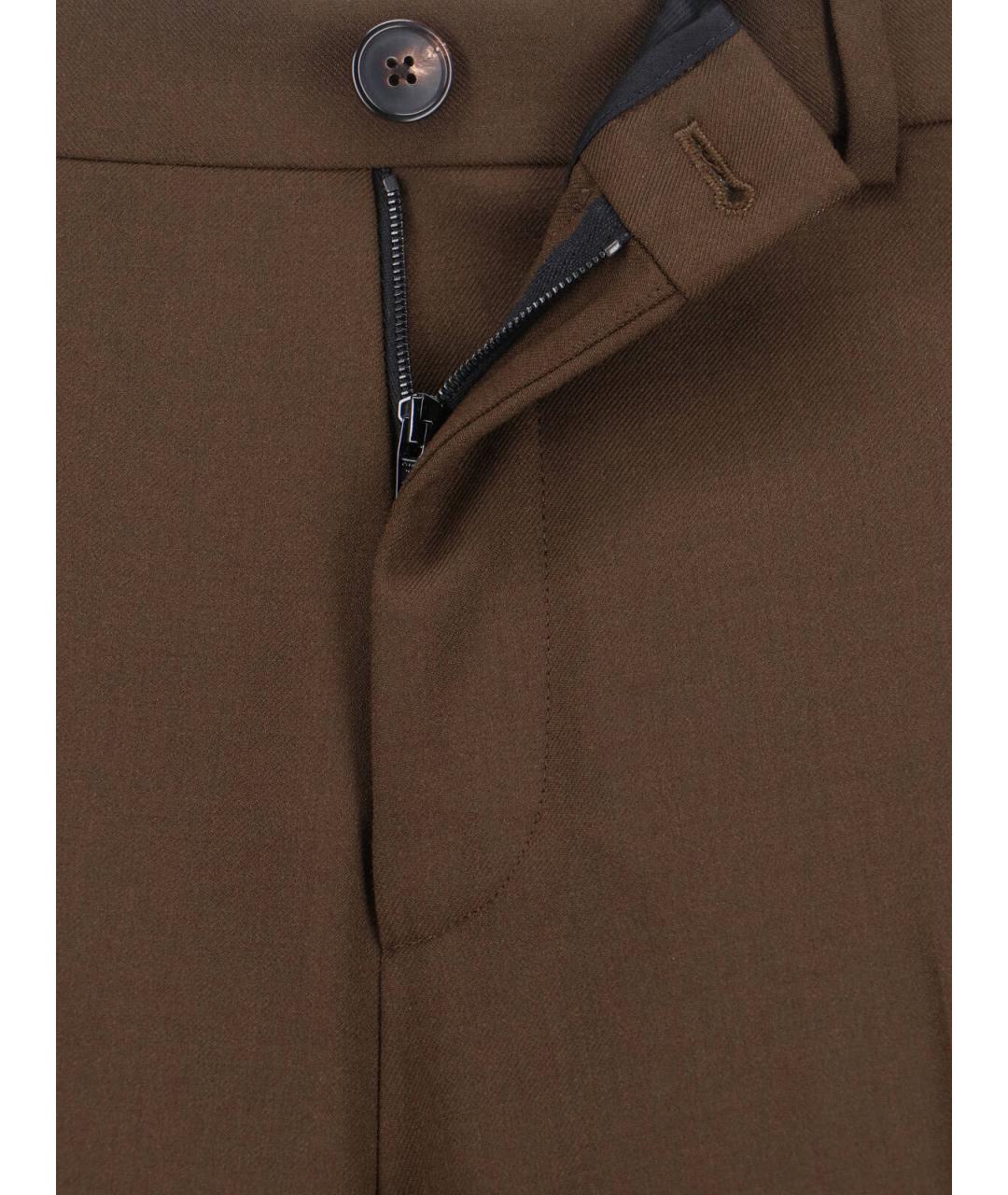 CELINE Коричневые шерстяные брюки широкие, фото 5