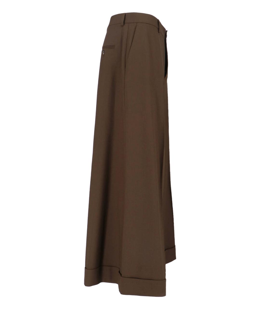 CELINE Коричневые шерстяные брюки широкие, фото 3