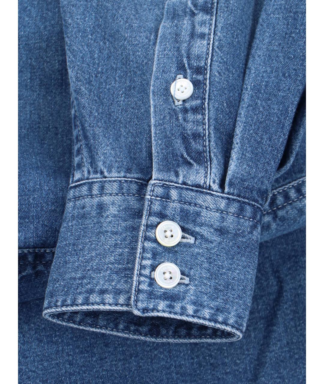 CELINE Голубая хлопковая рубашка, фото 5