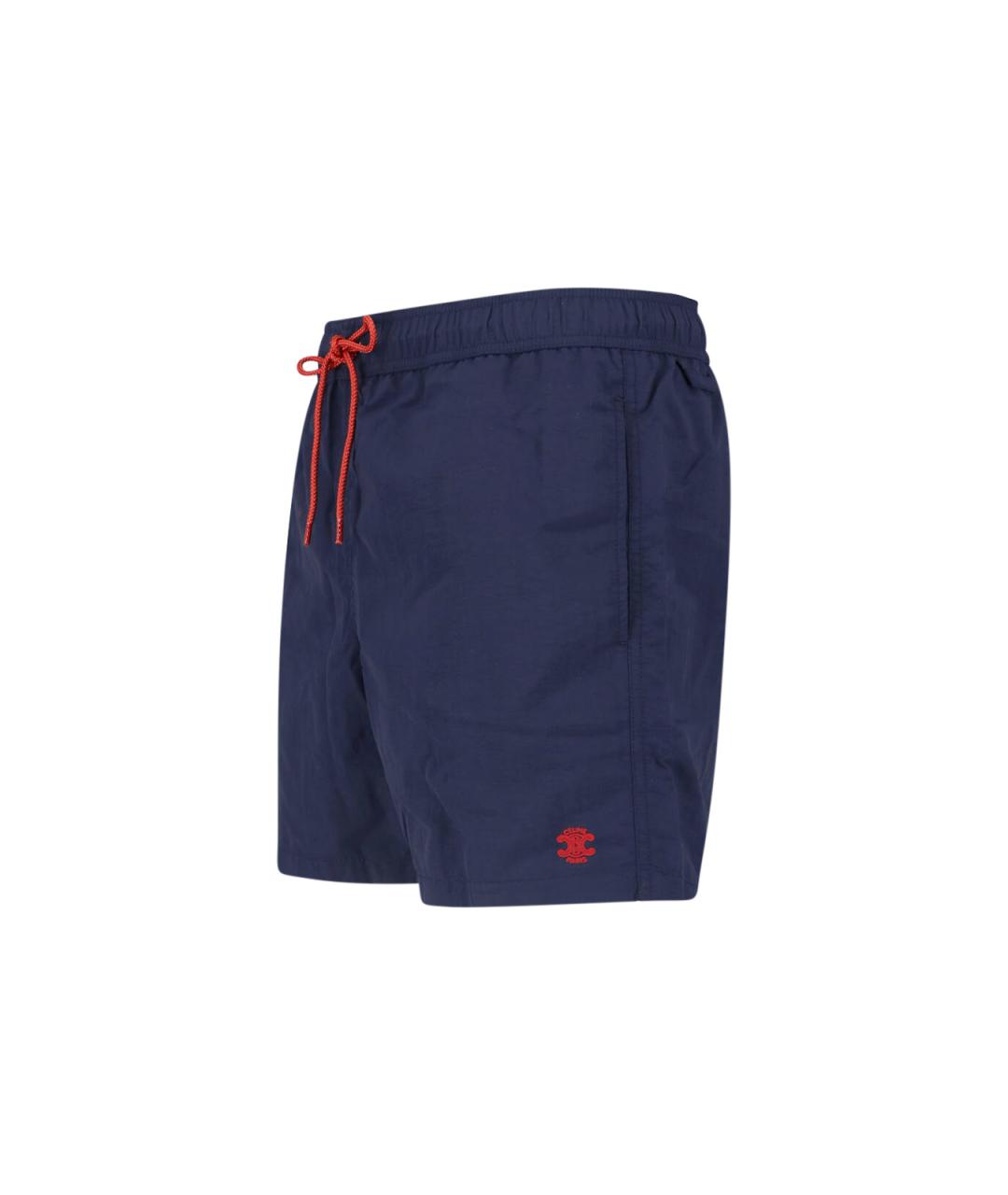 CELINE Синие полиамидовые шорты, фото 3