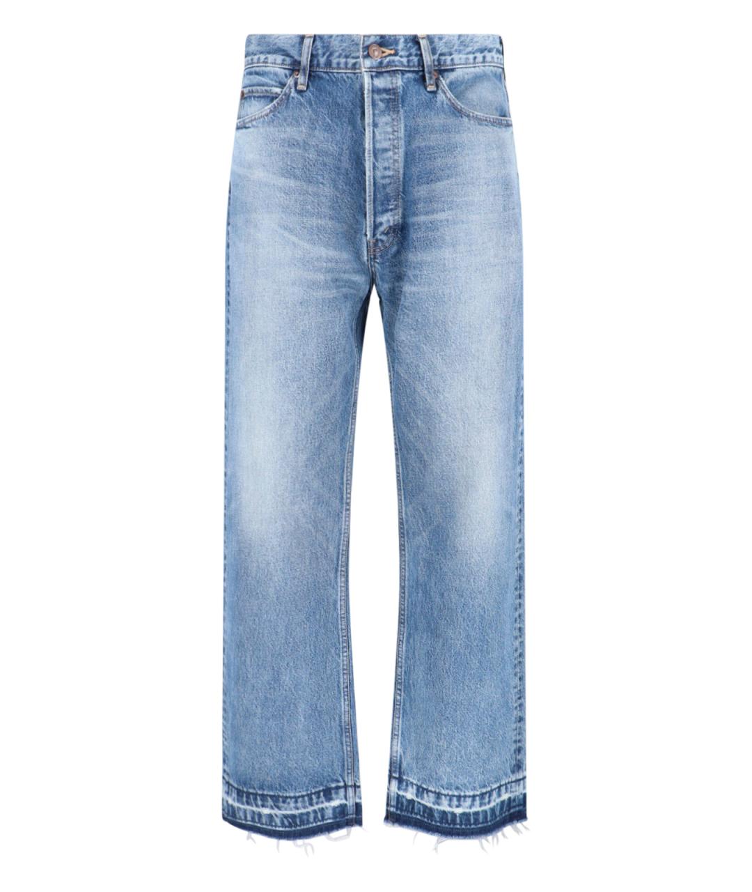 CELINE Голубые хлопковые прямые джинсы, фото 1