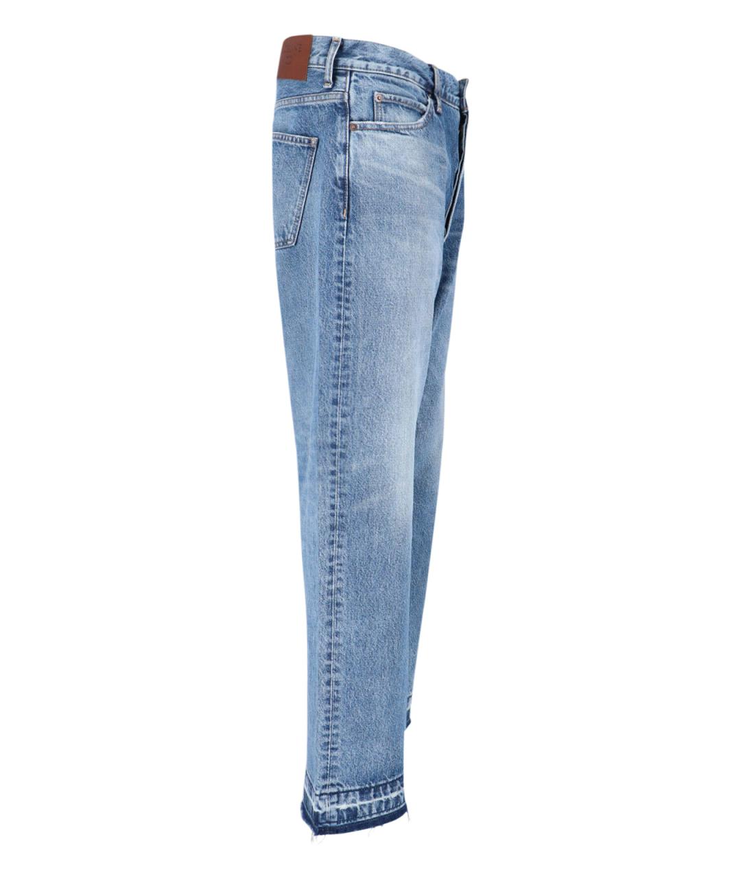 CELINE Голубые хлопковые прямые джинсы, фото 3