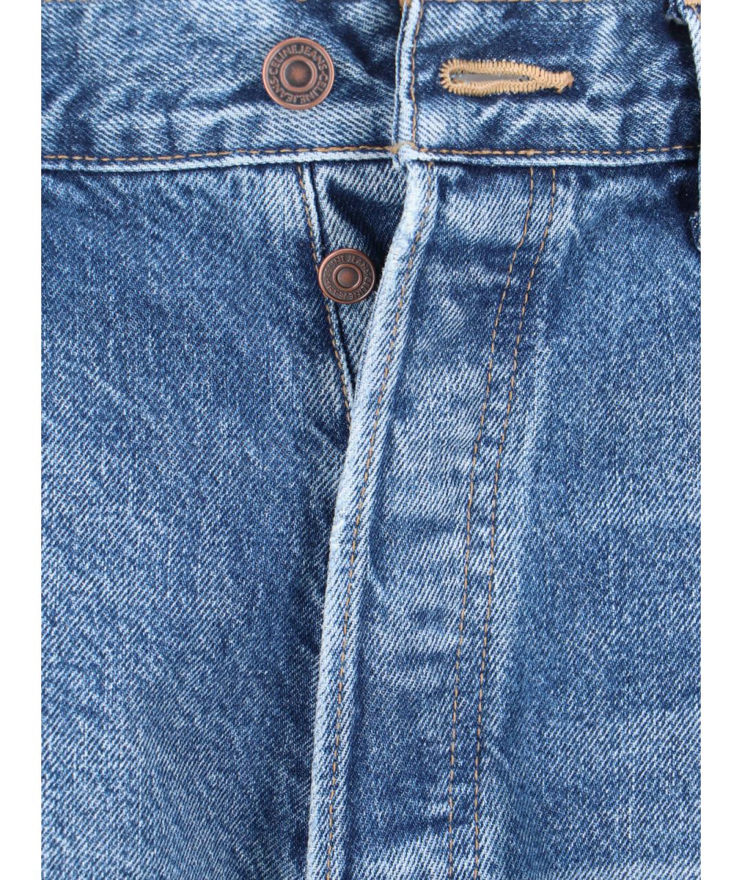 CELINE Голубые хлопковые прямые джинсы, фото 5
