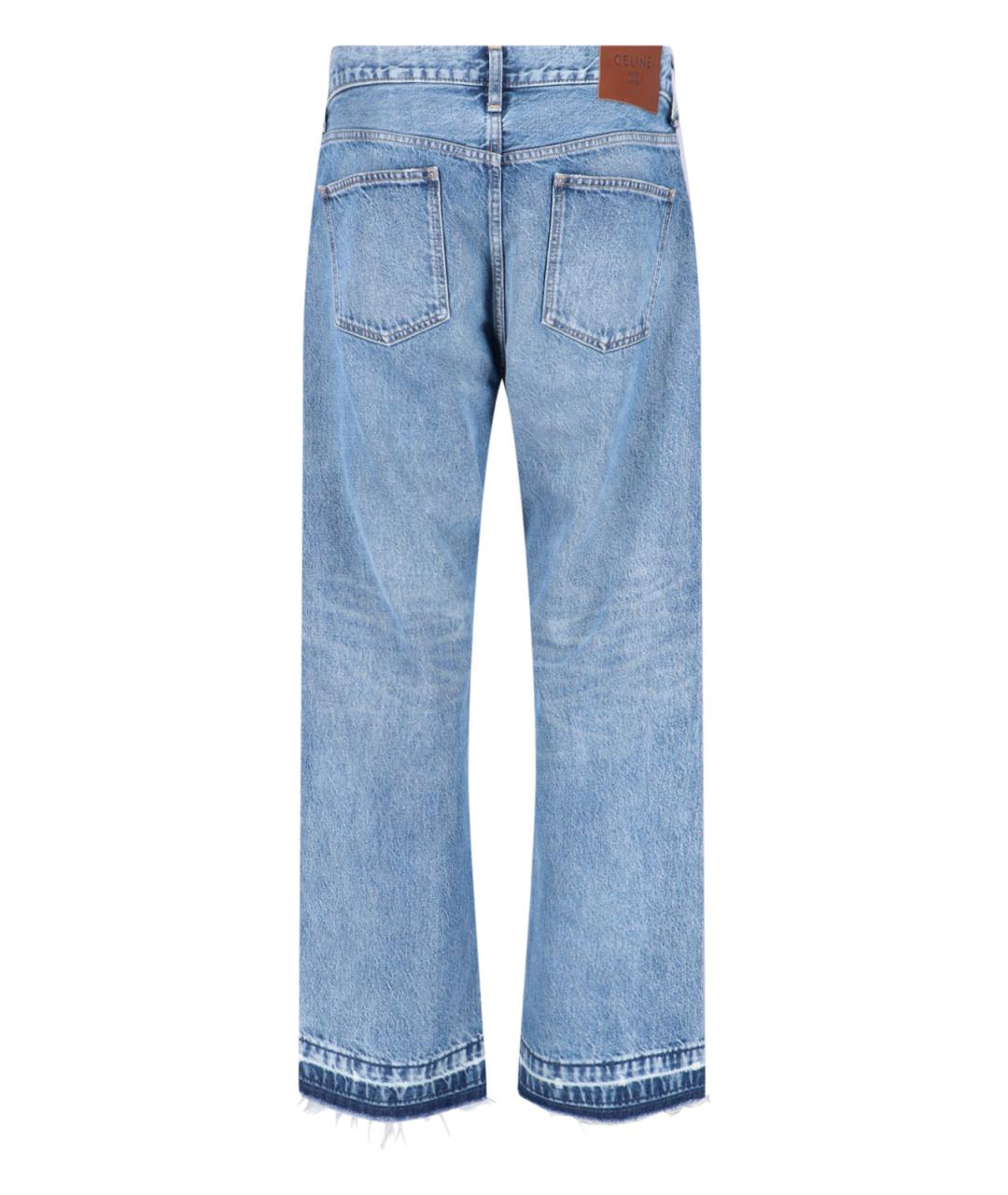 CELINE Голубые хлопковые прямые джинсы, фото 2