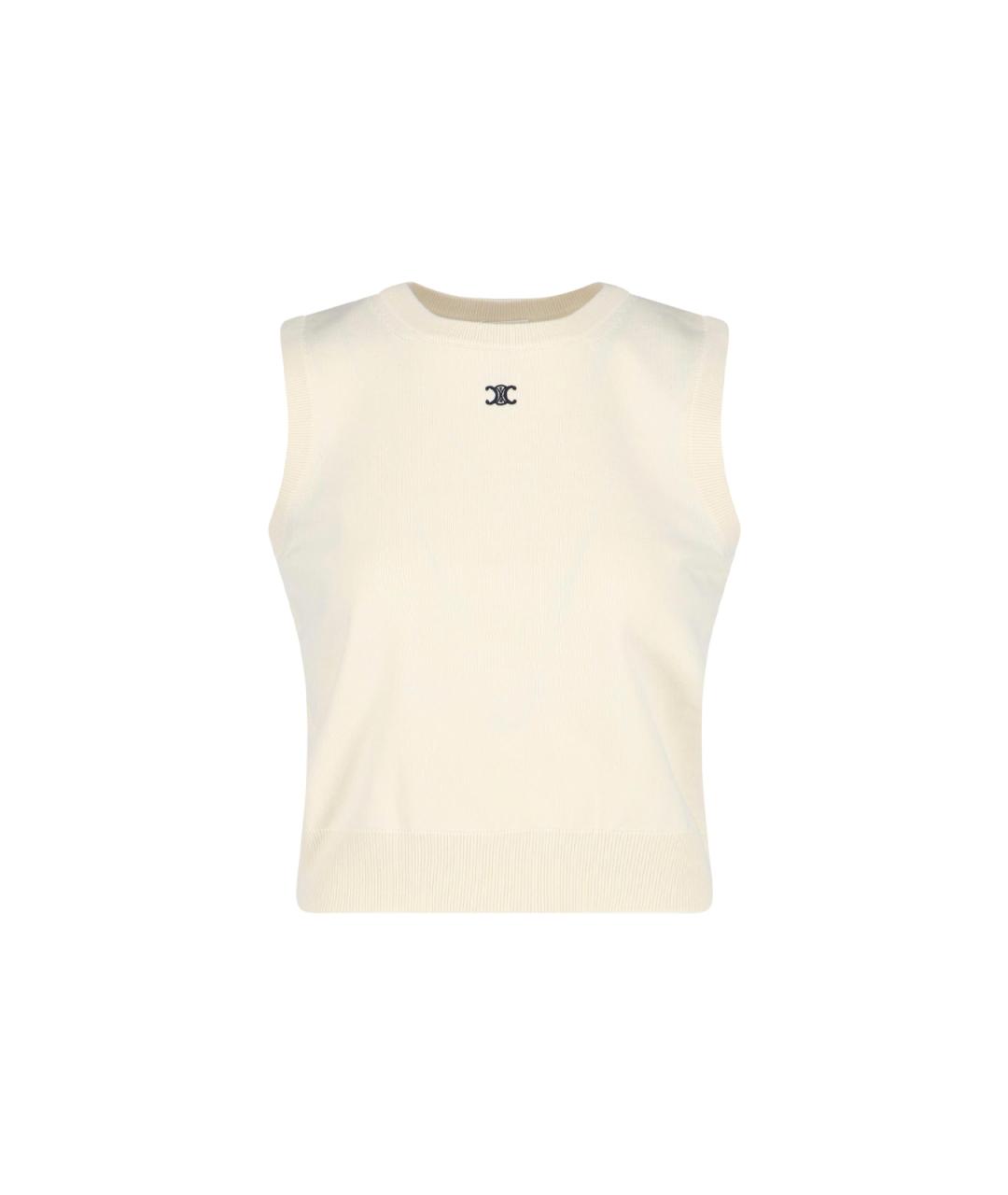 CELINE Бежевая шерстяная жилетка, фото 1