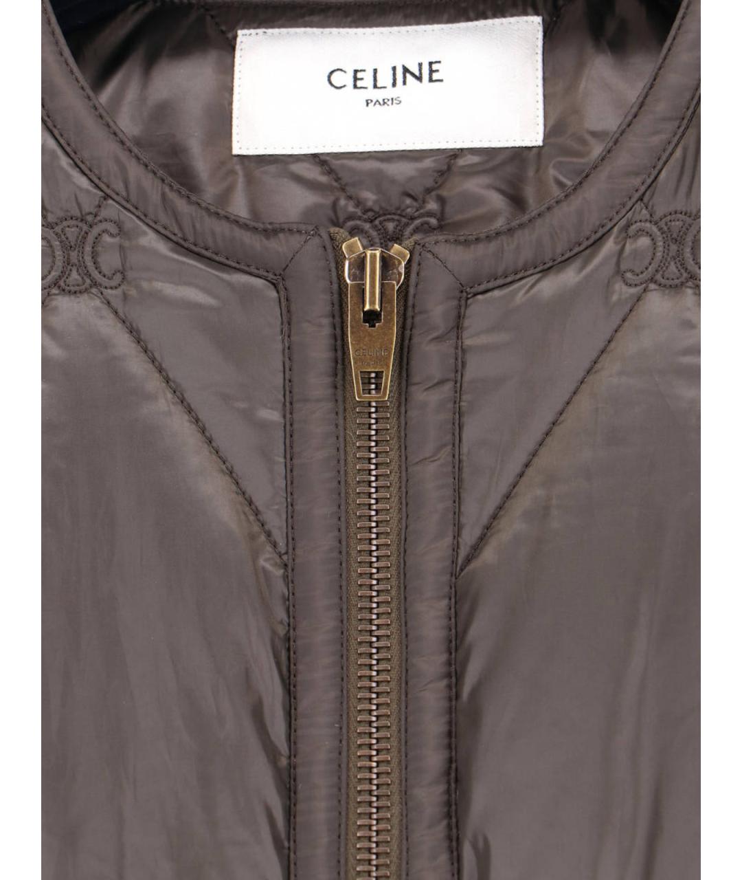 CELINE Коричневая полиамидовая куртка, фото 3