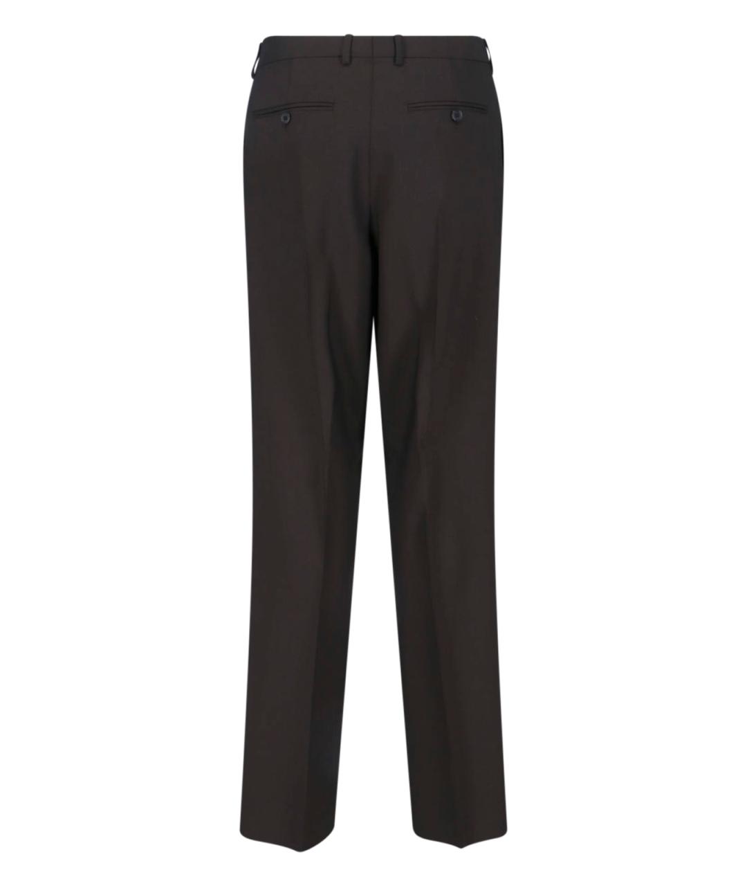 CELINE Коричневые шерстяные классические брюки, фото 2