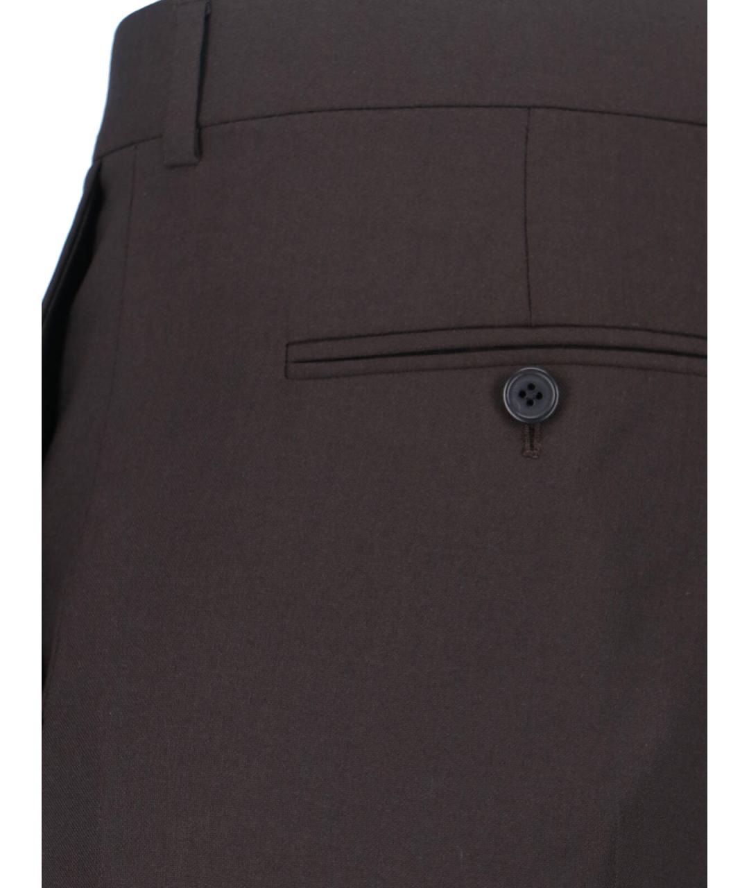CELINE Коричневые шерстяные классические брюки, фото 5