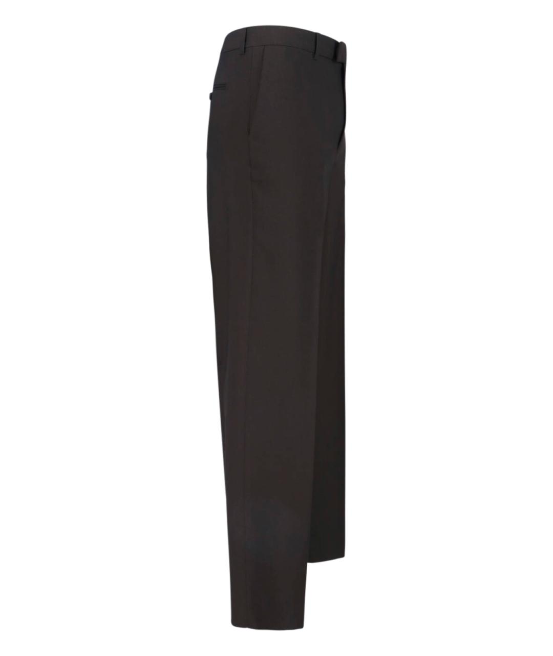 CELINE Коричневые шерстяные классические брюки, фото 3