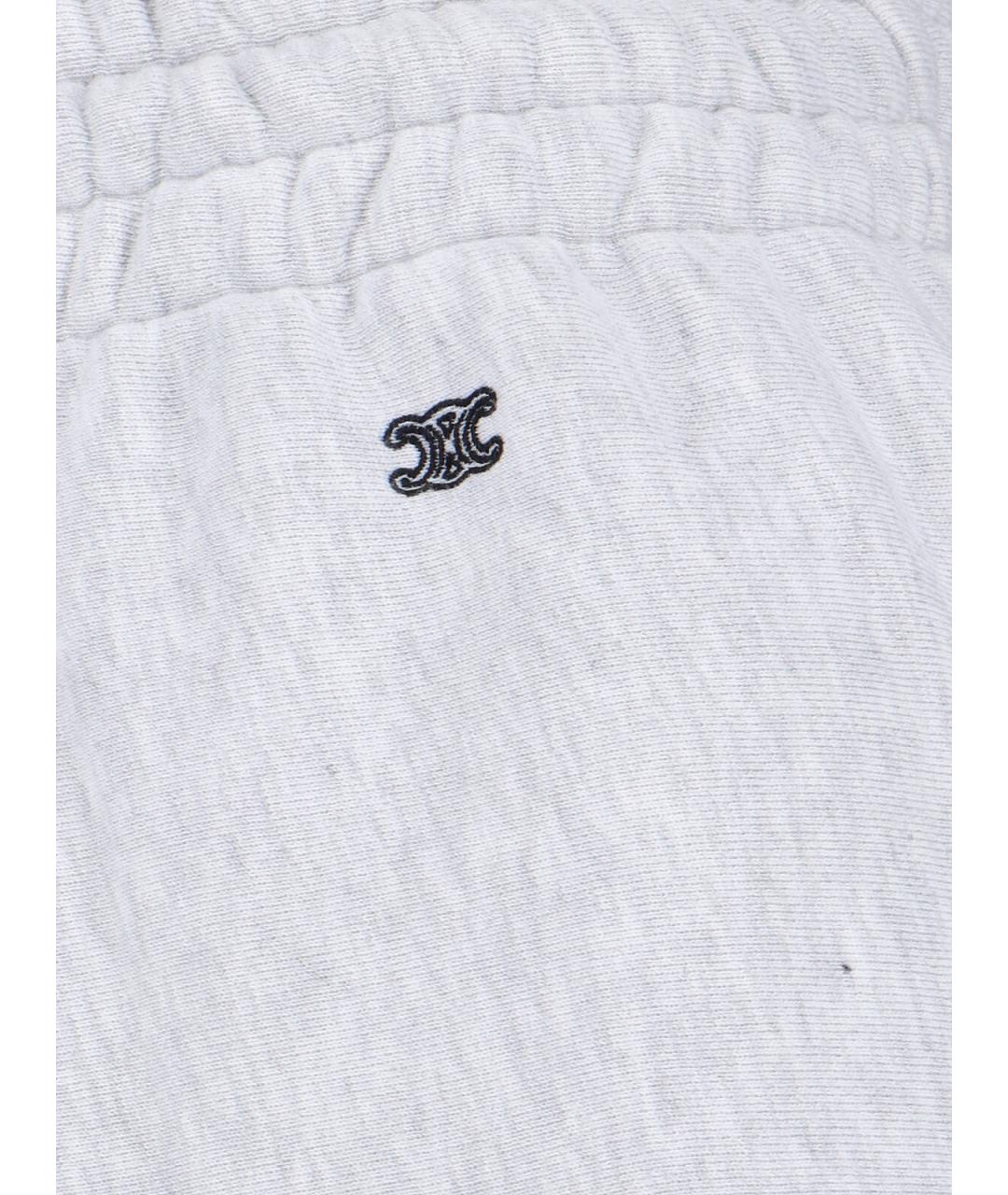 CELINE Серые хлопковые повседневные брюки, фото 4