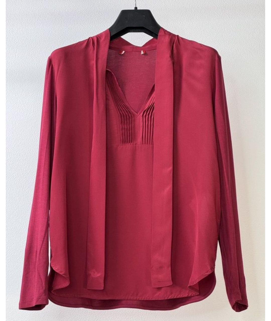 MAX&CO Бордовая шелковая блузы, фото 5