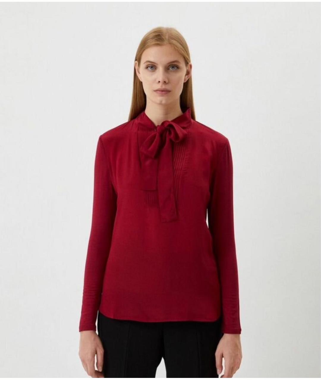 MAX&CO Бордовая шелковая блузы, фото 6