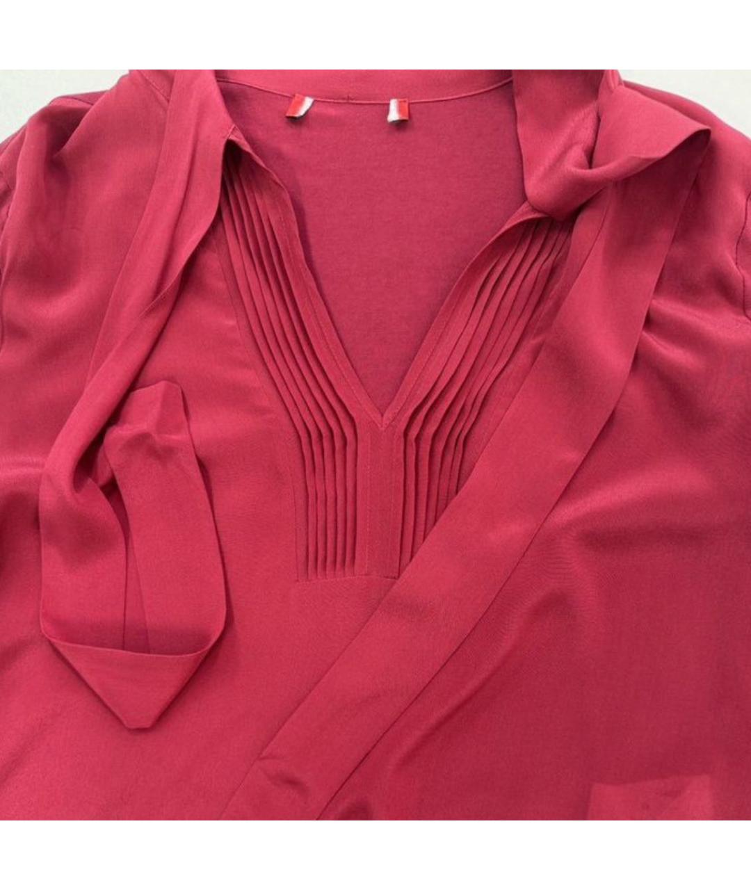 MAX&CO Бордовая шелковая блузы, фото 4