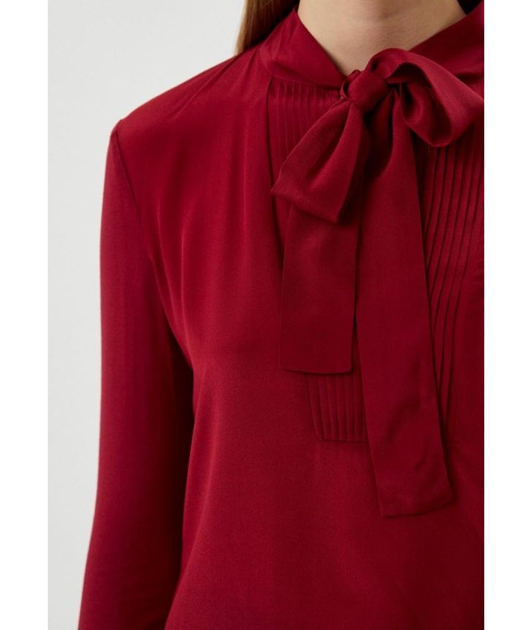 MAX&CO Бордовая шелковая блузы, фото 7