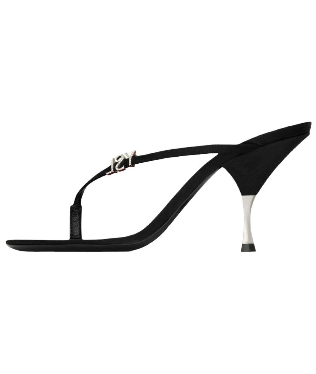 SAINT LAURENT Черные босоножки, фото 2