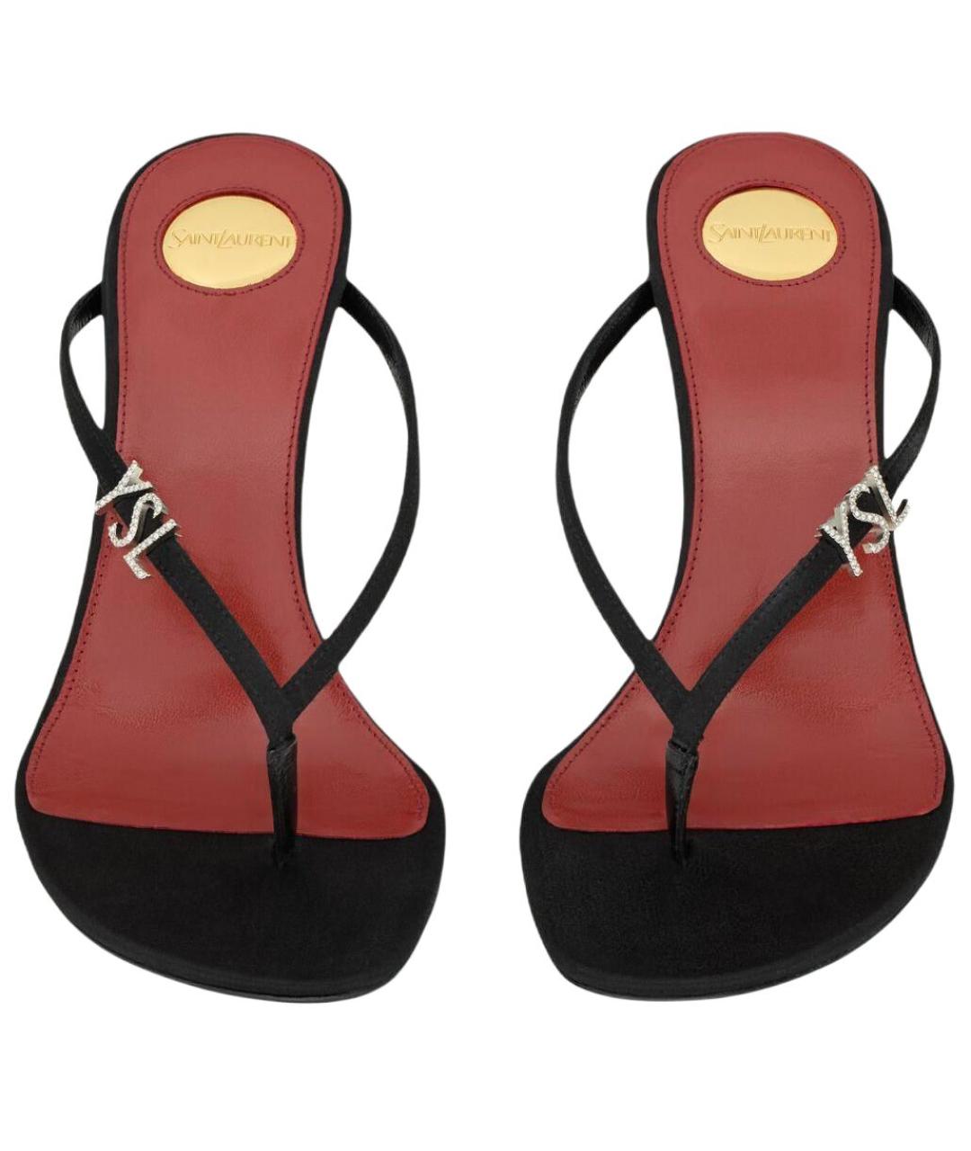 SAINT LAURENT Черные босоножки, фото 4