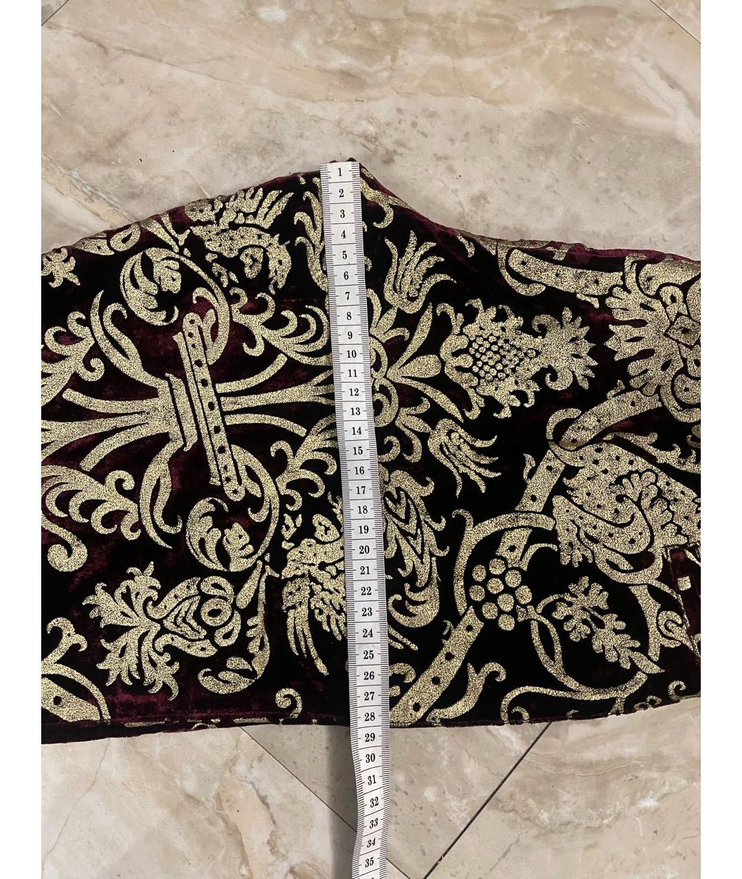 ROBERTO CAVALLI Бордовые бархатные прямые брюки, фото 5