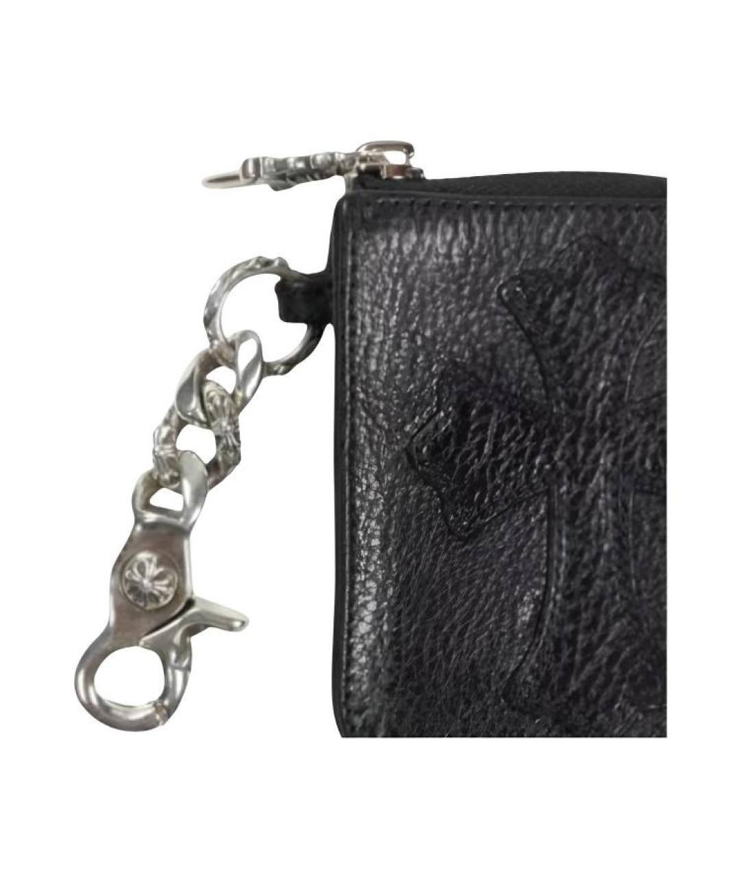 CHROME HEARTS Черный кожаный кошелек, фото 3