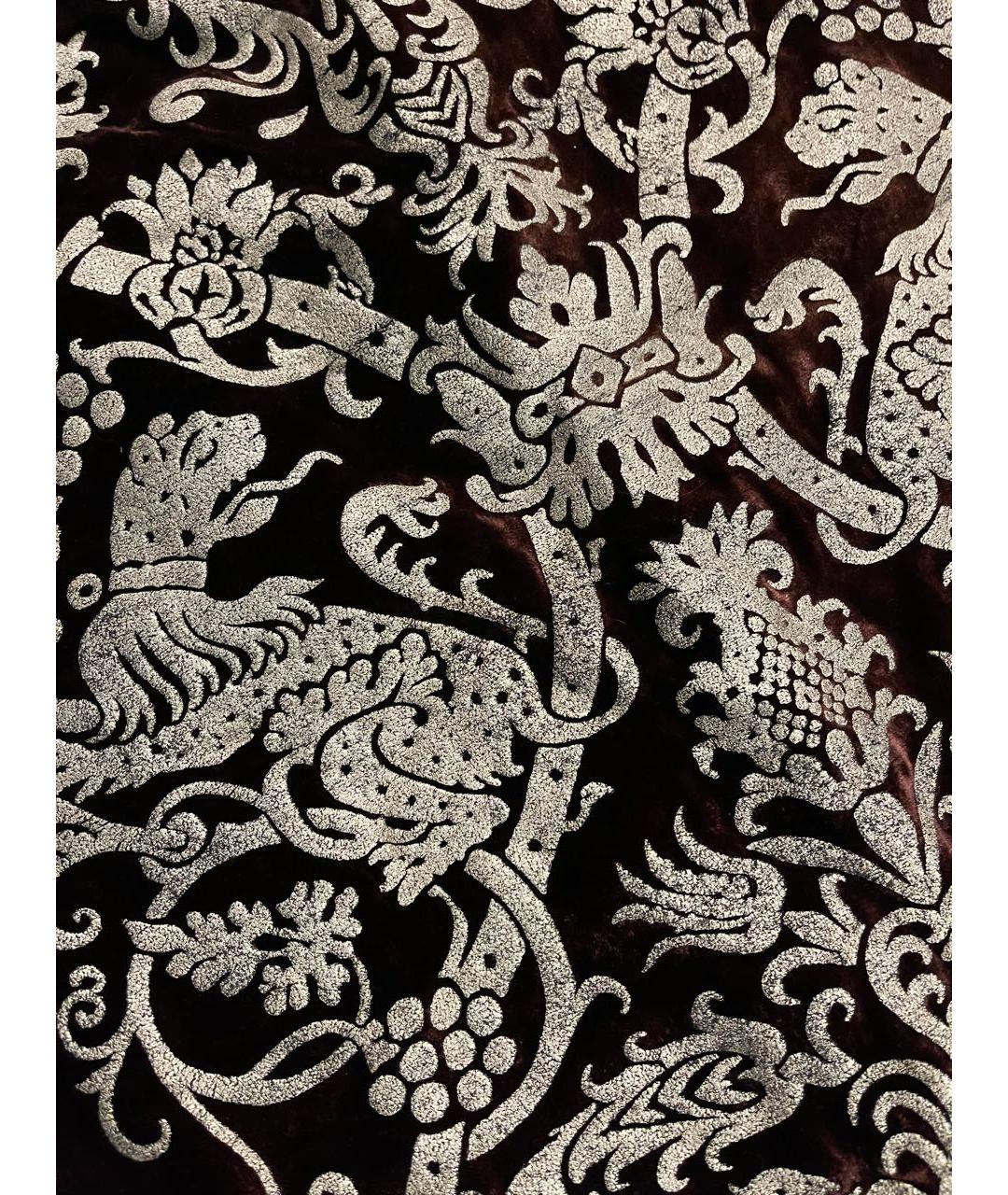 ROBERTO CAVALLI Коричневая бархатная юбка миди, фото 7