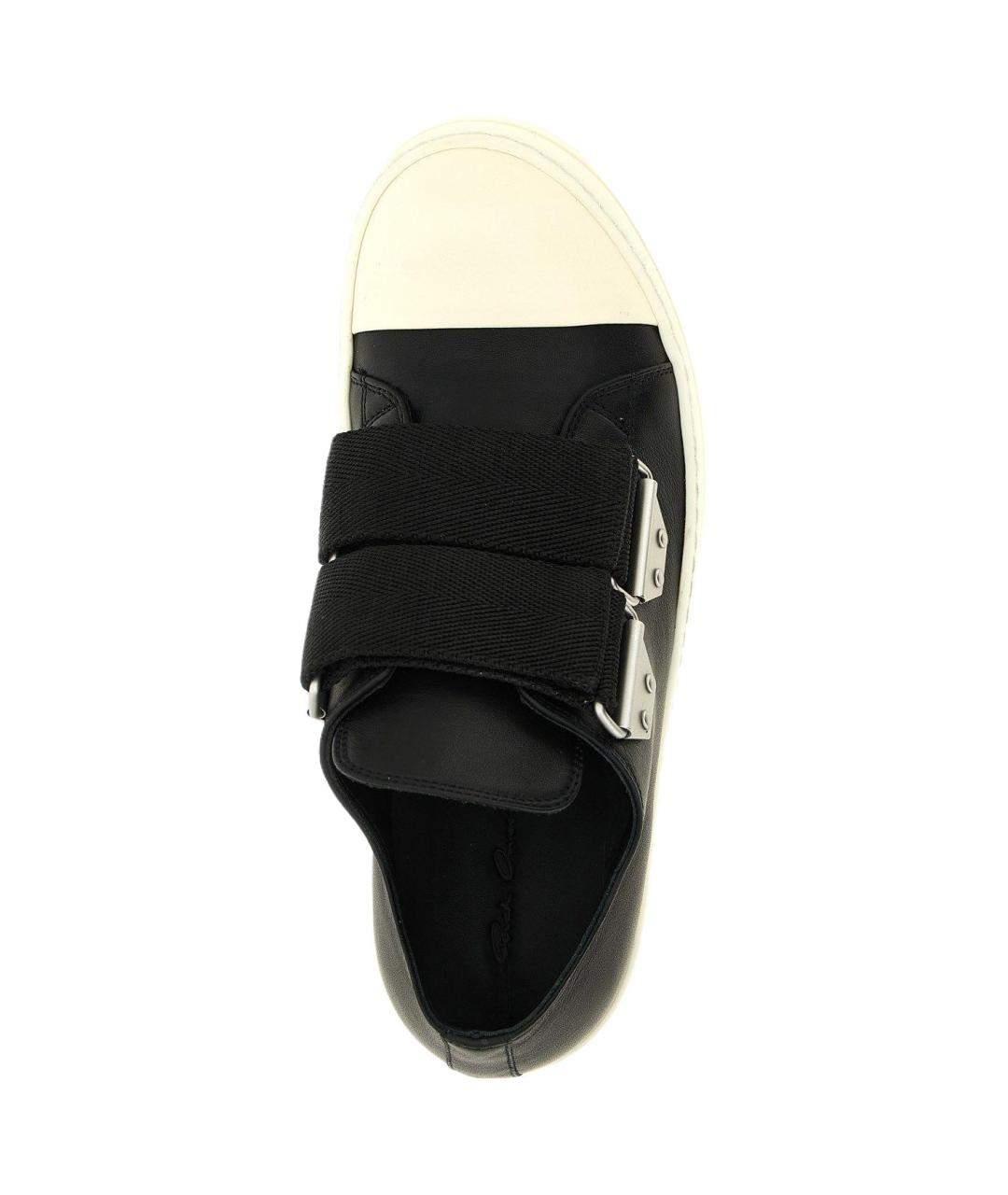 RICK OWENS Черные кожаные низкие кроссовки / кеды, фото 5