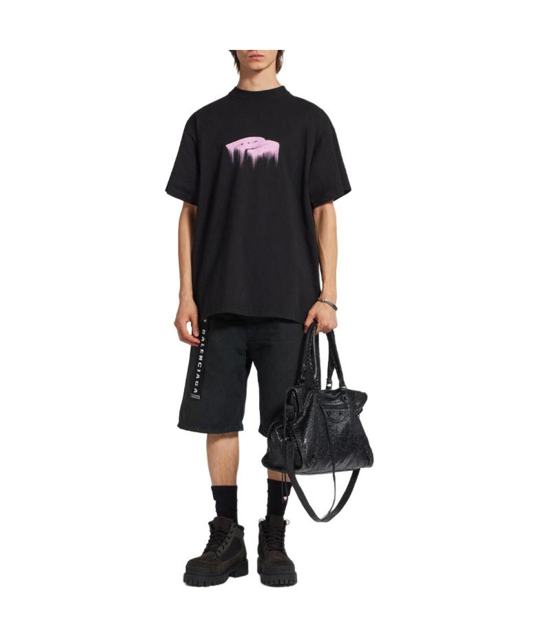 BALENCIAGA Черная футболка, фото 2