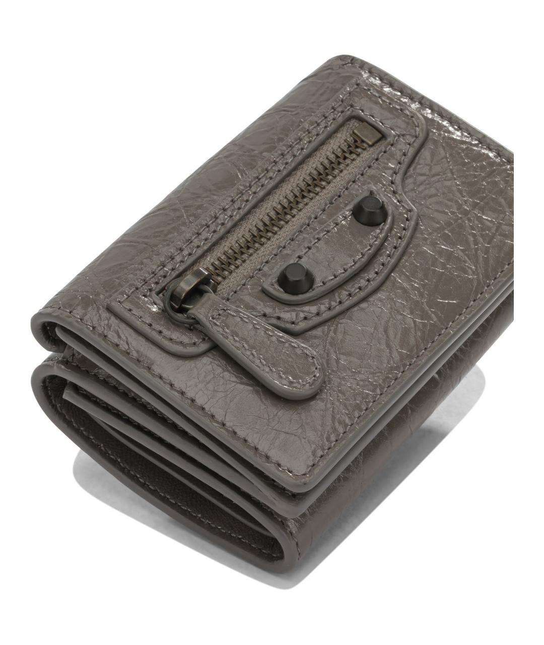 BALENCIAGA Серый кожаный кошелек, фото 2