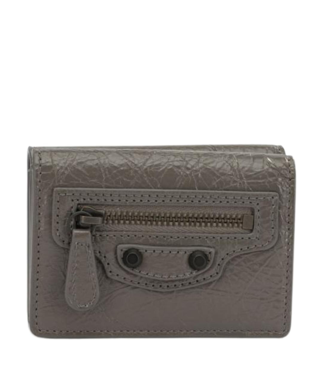 BALENCIAGA Серый кожаный кошелек, фото 1