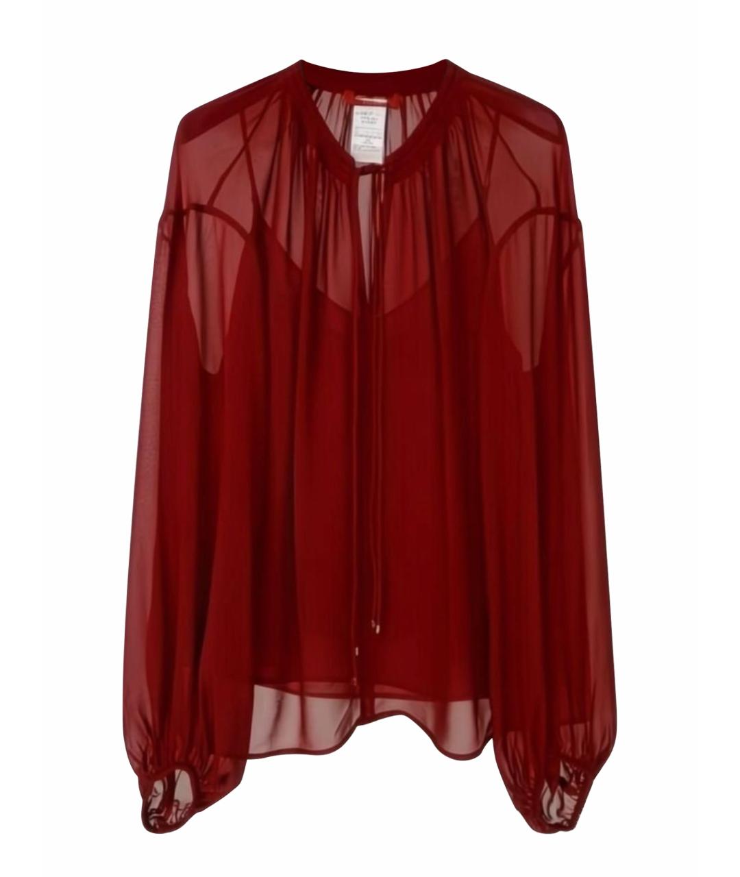 MAX MARA STUDIO Бордовая шелковая блузы, фото 1