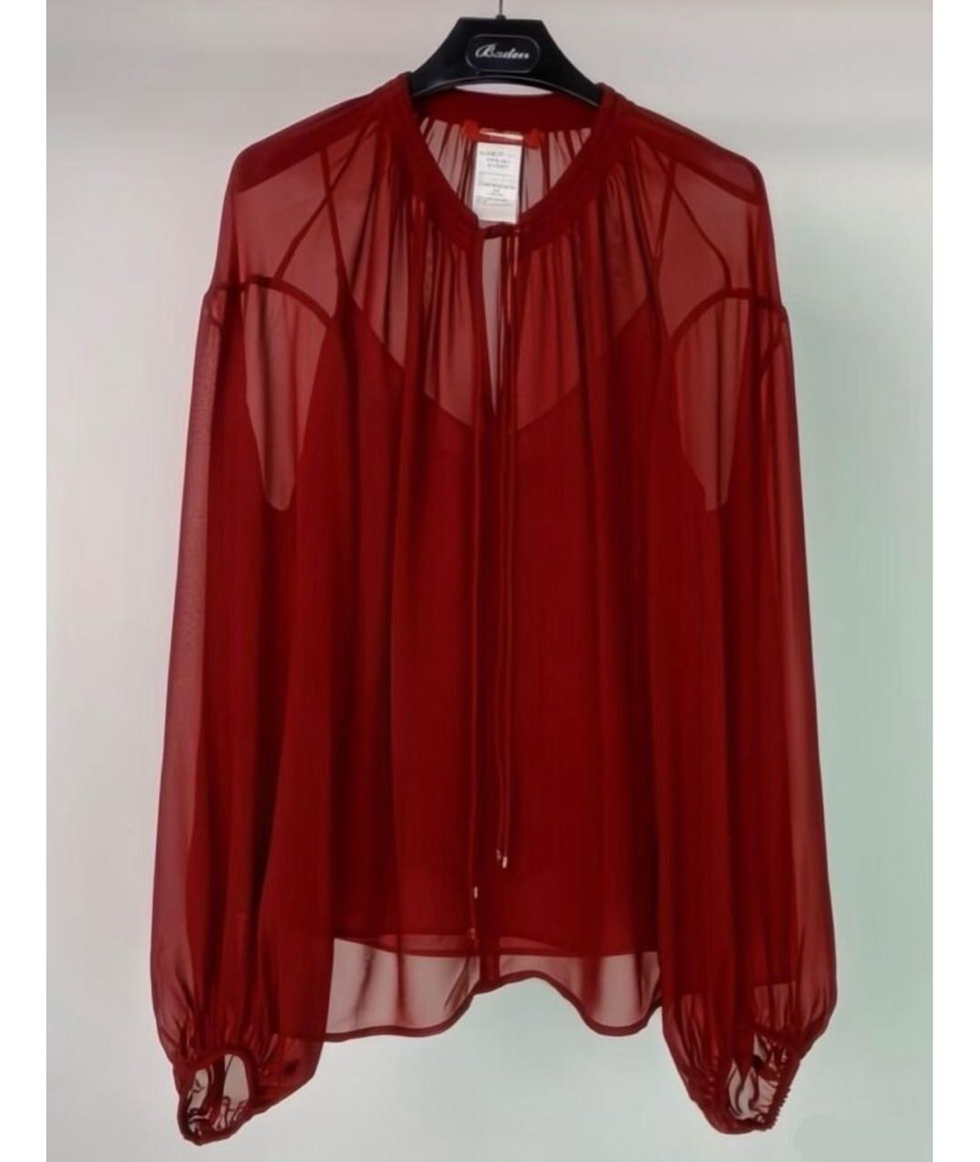 MAX MARA STUDIO Бордовая шелковая блузы, фото 8