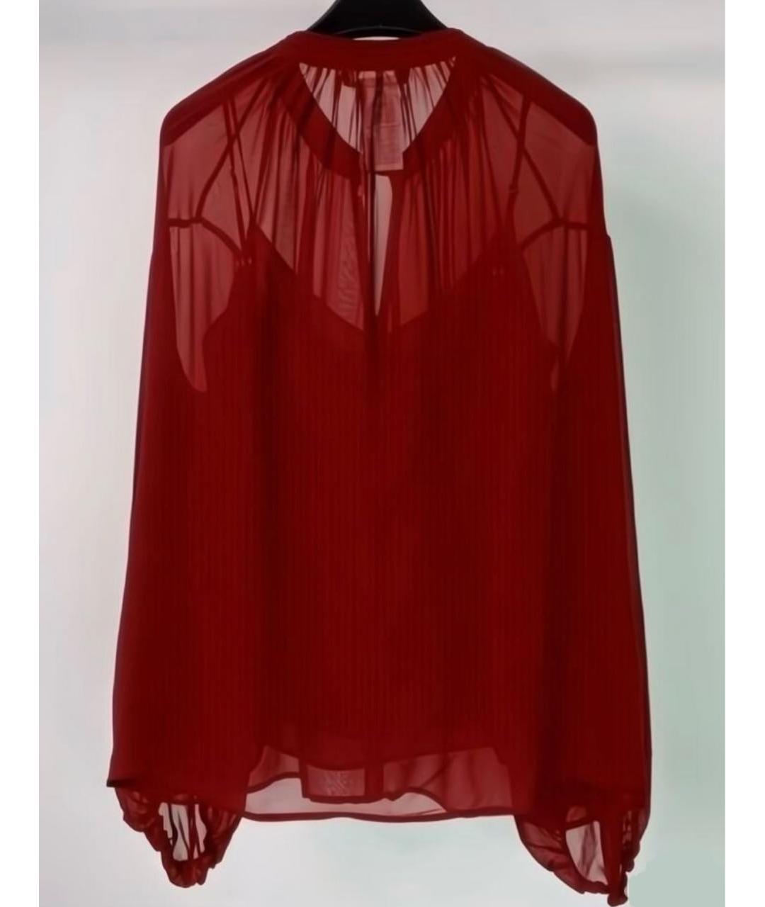 MAX MARA STUDIO Бордовая шелковая блузы, фото 2