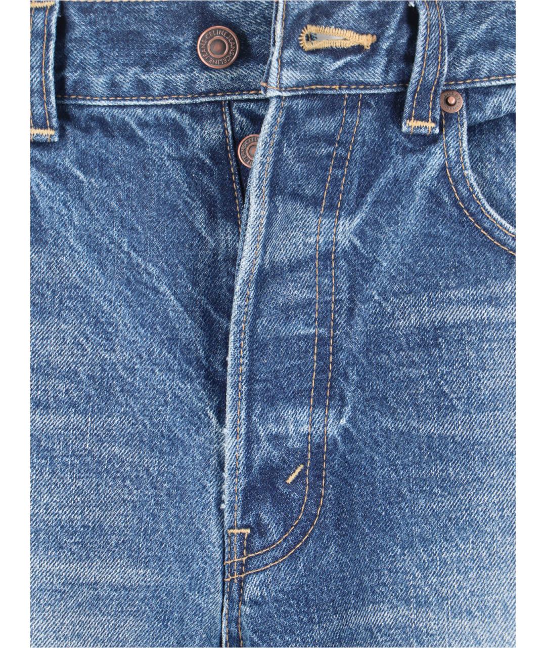 CELINE Голубые хлопковые прямые джинсы, фото 5