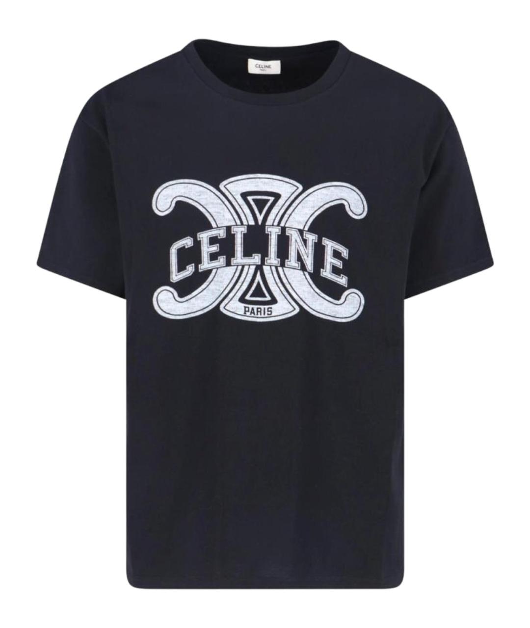 CELINE Черная хлопковая футболка, фото 1