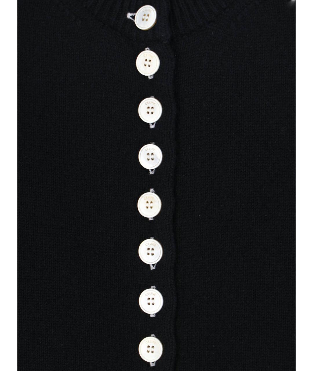 CELINE Черный кашемировый кардиган, фото 4